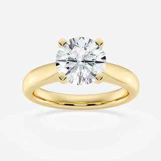 1.0 CT Round Cut Moissanite Cathedral Solitaire Diamond Engagement Ring