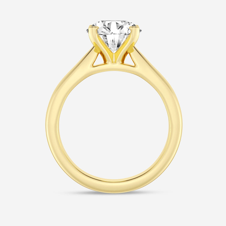 1.0 CT Round Cut Moissanite Cathedral Solitaire Diamond Engagement Ring