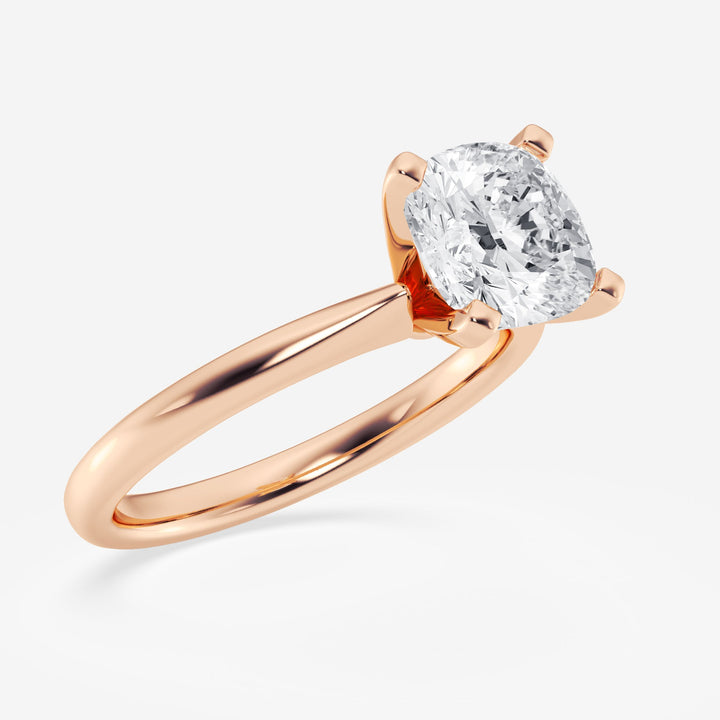 1.0CT Cushion Cut Moissanite Diamond Petite Solitaire Engagement Ring