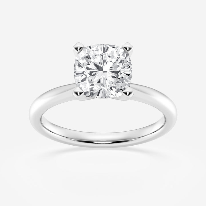 1.0CT Cushion Cut Moissanite Diamond Petite Solitaire Engagement Ring