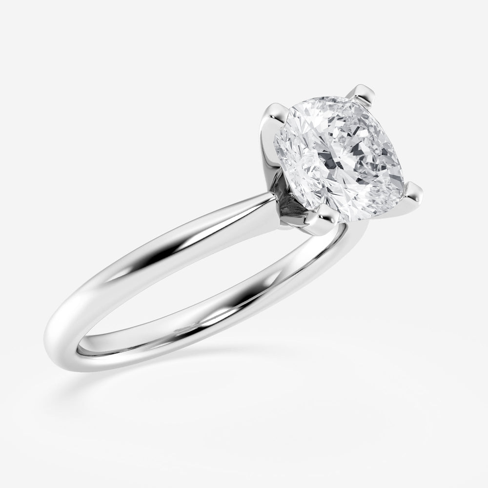 1.0CT Cushion Cut Moissanite Diamond Petite Solitaire Engagement Ring