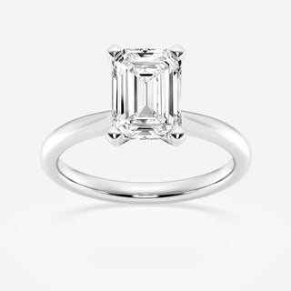 1.0CT Emerald Cut Moissanite Diamond Solitaire Engagement Ring