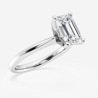 1.0CT Emerald Cut Moissanite Diamond Solitaire Engagement Ring