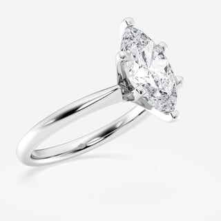 1.0CT Marquise Cut Moissanite Petite Solitaire Diamond Engagement Ring