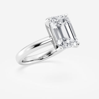 1.0 CT Emerald Cut Moissanite Diamond Classic Solitaire Engagement Ring