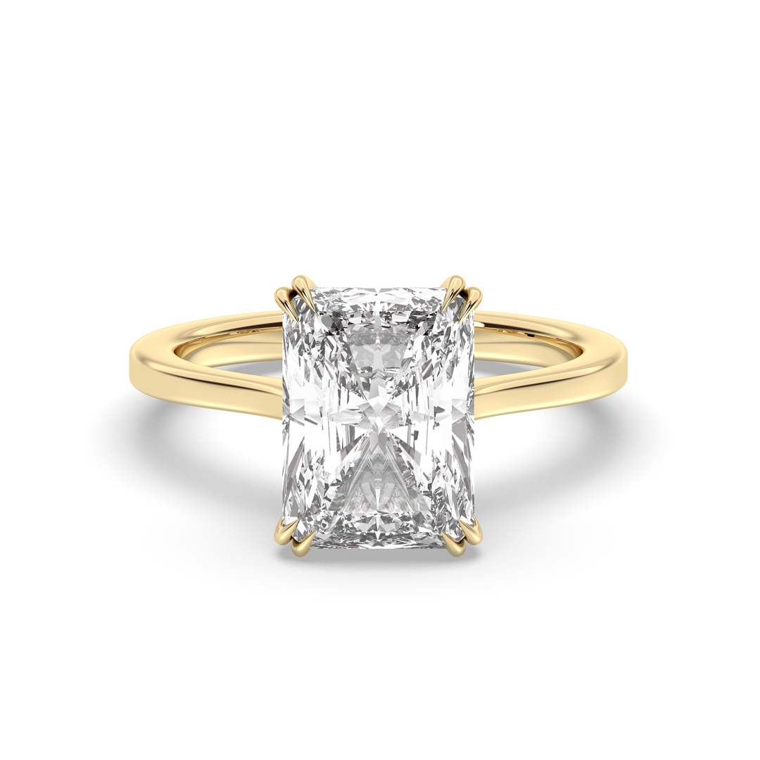 1.0-3.0 CT Radiant Diamond Hidden Halo Engagement Ring