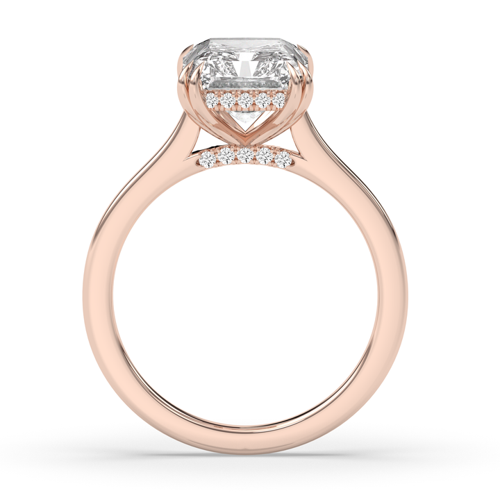 1.0-3.0 CT Radiant Diamond Hidden Halo Engagement Ring