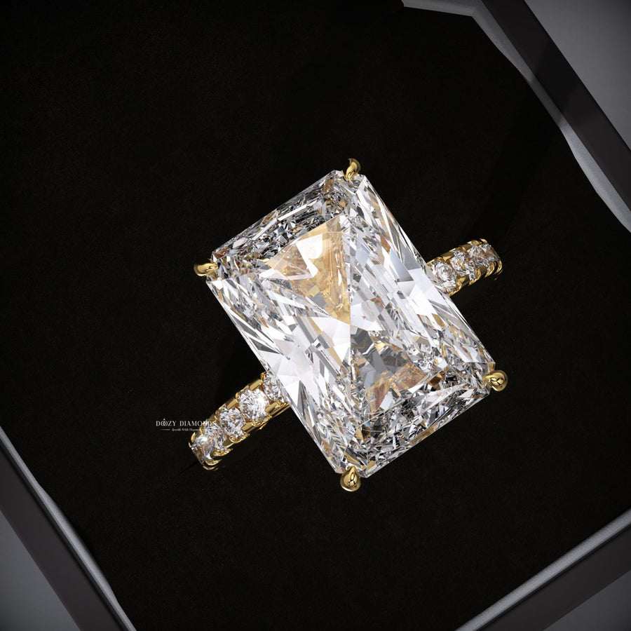 Radiant Lab Diamond
Hidden Halo Ring
Lab Grown Diamond
Radiant Cut Engagement Ring
