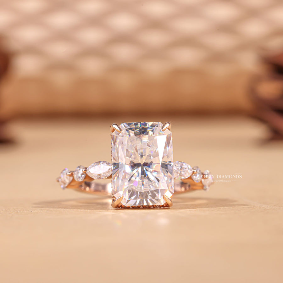 Radiant brilliant cut diamond engagement ring, Radiant ideal cut diamond engagement ring, Radiant excellent cut diamond engagement ring, Radiant very good cut diamond engagement ring