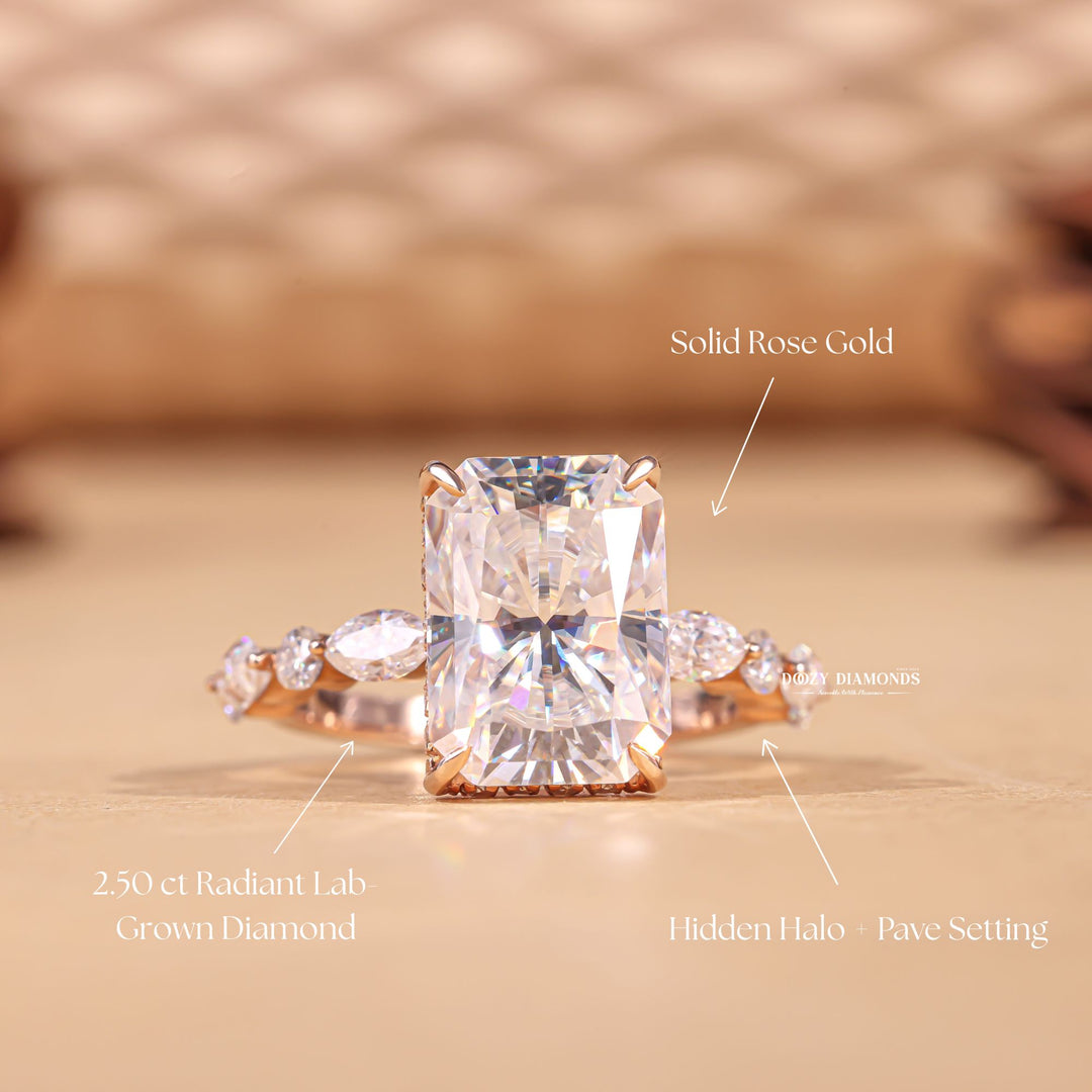 Radiant high-quality diamond engagement ring, Radiant best diamond engagement ring, Radiant top-rated diamond engagement ring,