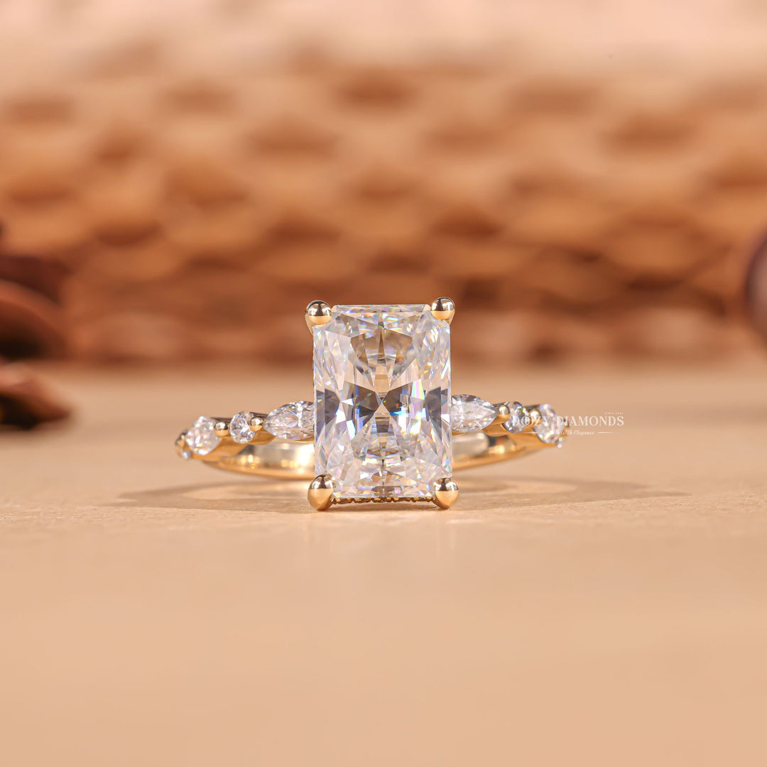 Radiant vintage diamond engagement ring, Radiant antique diamond engagement ring, Radiant modern diamond engagement ring, Radiant traditional diamond engagement ring, Radiant princess cut diamond engagement ring