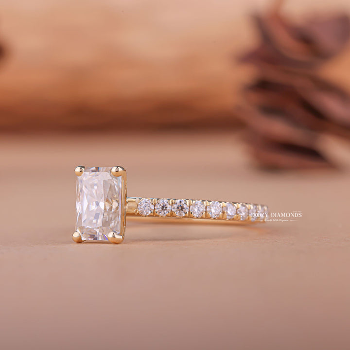 Radiant channel set engagement ring, Radiant swirl engagement ring, Radiant unique engagement ring, Radiant traditional engagement ring, Radiant contemporary engagement ring, Radiant minimalist 
