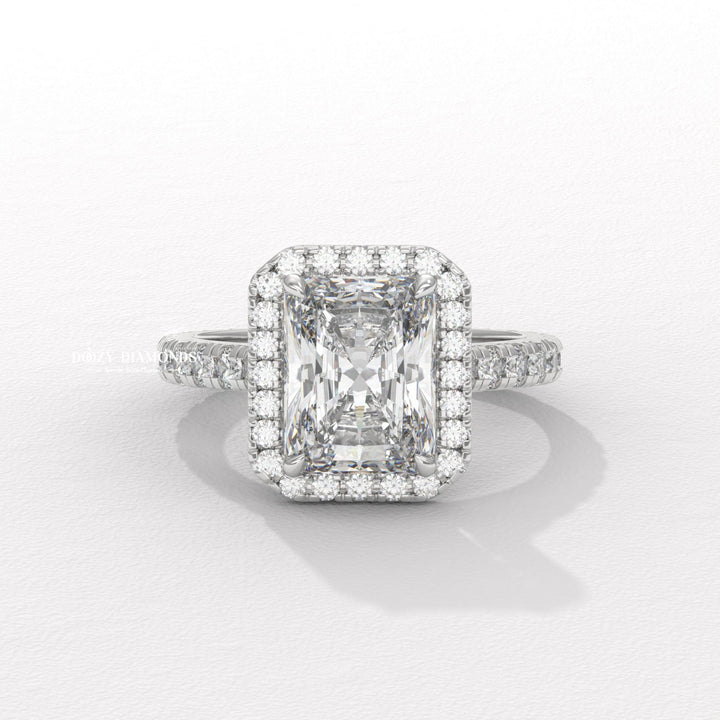 Halo engagement ring
IGI certified diamond ring
E color diamond ring
VS2 clarity diamond ring
Radiant halo ring
Certified engagement ring