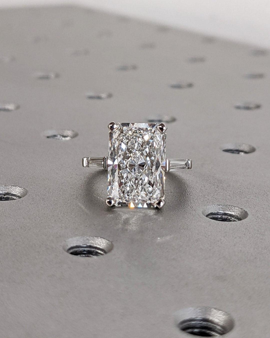 Lab created diamond three stone ring product image