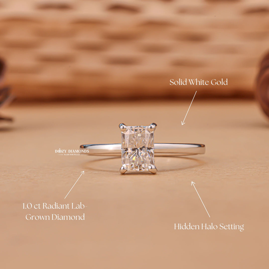 Radiant customized diamond engagement ring, Radiant made-to-order diamond engagement ring, Radiant personalized diamond engagement ring,