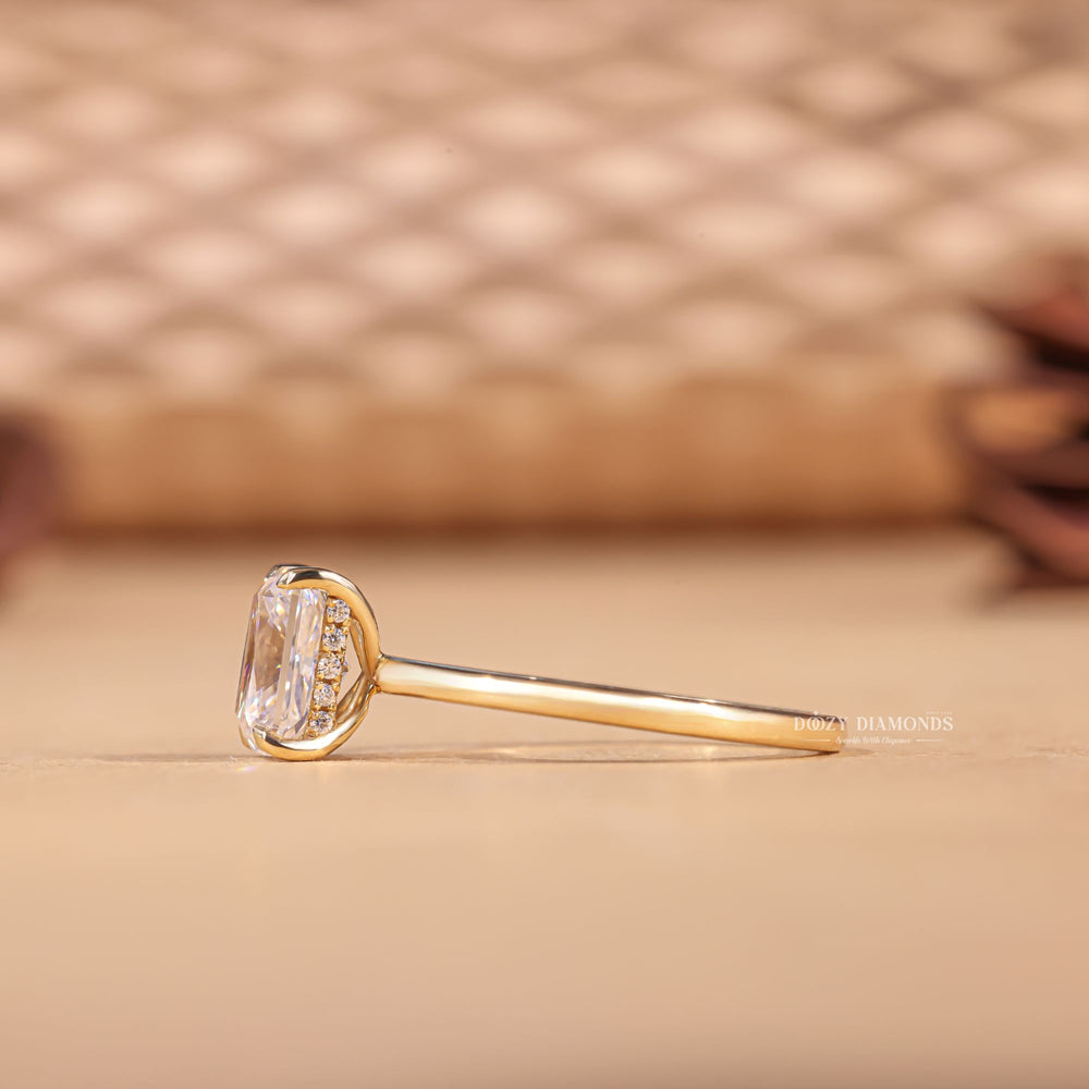 Radiant halo diamond engagement ring, Radiant solitaire diamond engagement ring, Radiant unique diamond engagement ring, Radiant custom diamond engagement ring, Radiant affordable diamond engagement ring