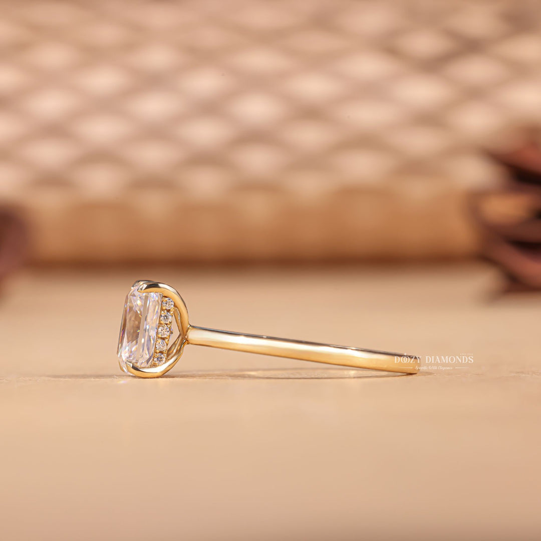 Radiant halo diamond engagement ring, Radiant solitaire diamond engagement ring, Radiant unique diamond engagement ring, Radiant custom diamond engagement ring, Radiant affordable diamond engagement ring