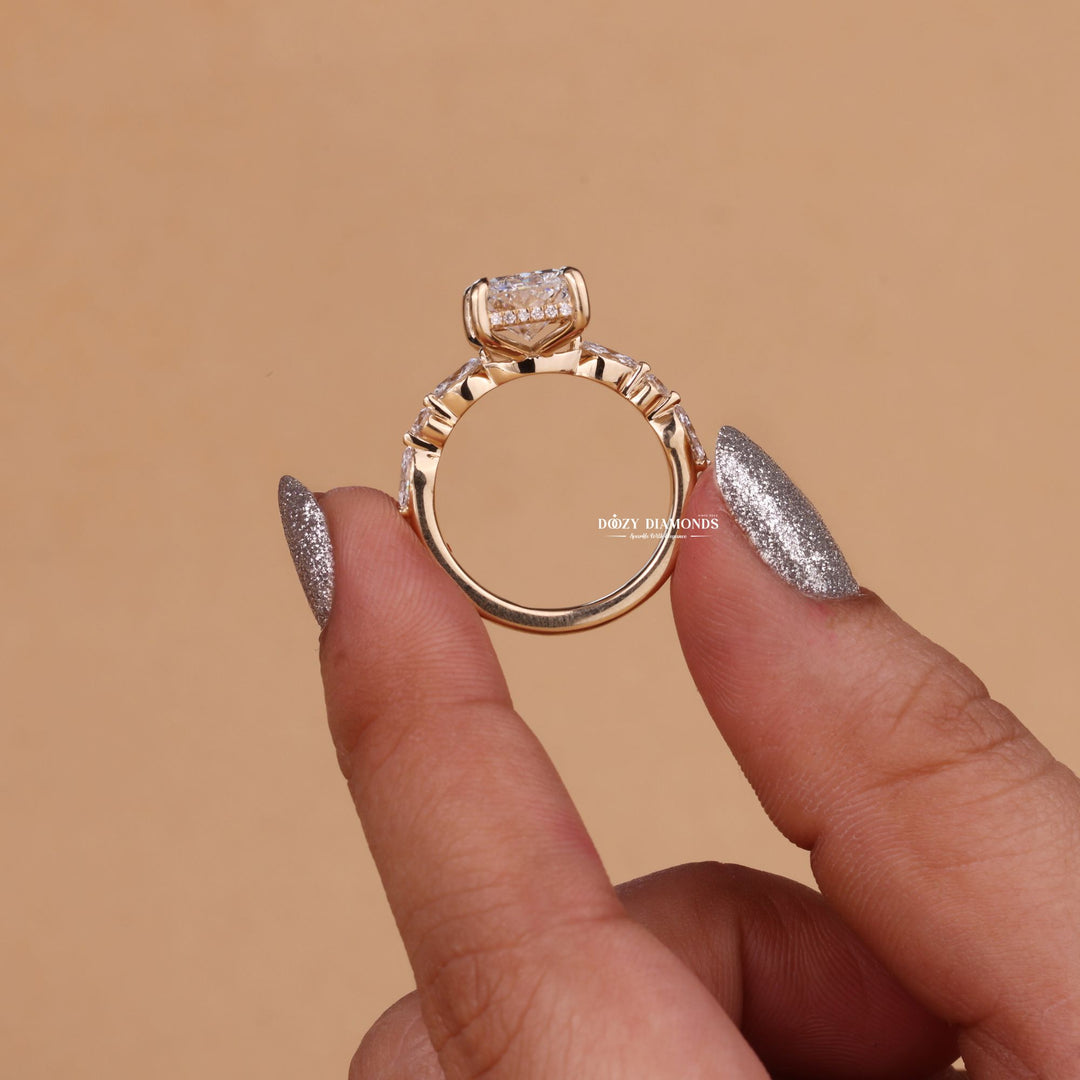 Radiant pave engagement ring, Radiant vintage engagement ring, Radiant classic engagement ring, Radiant modern engagement ring, Radiant three-stone engagement ring, 