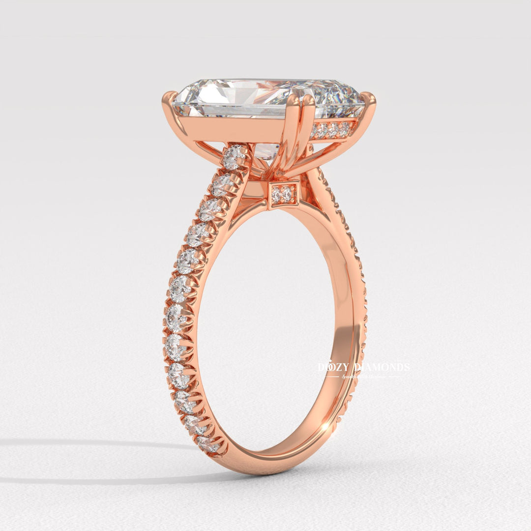 14k white gold radiant solitaire
Recycled gold radiant diamond ring
Lab created radiant cut diamond