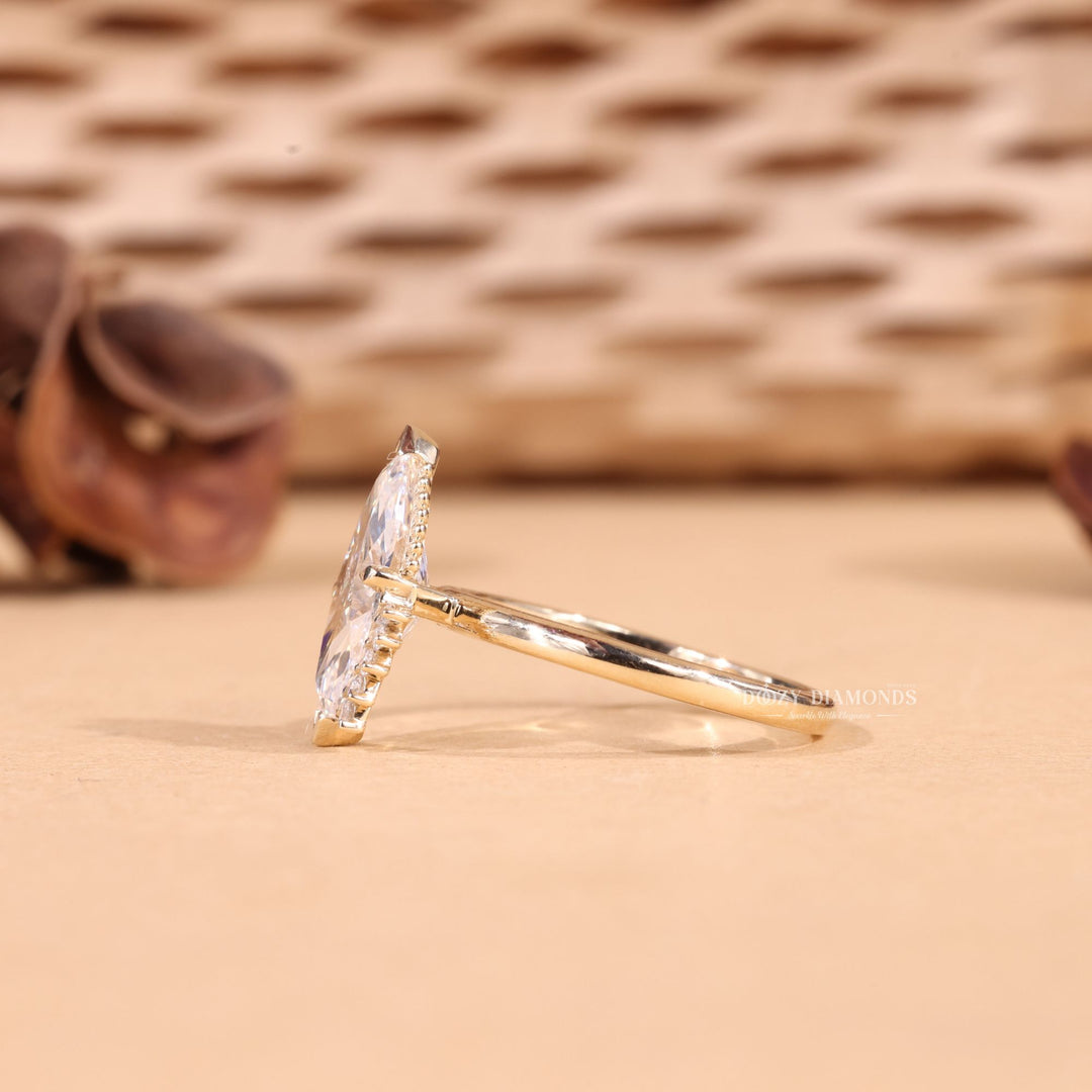 2.0CT-3.0CT Marquise Cut F/VS2 Lab Grown Vintage Cluster Diamond Engagement Ring