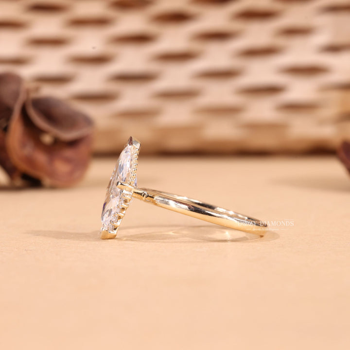 2.0CT-3.0CT Marquise Cut F/VS2 Lab Grown Vintage Cluster Diamond Engagement Ring
