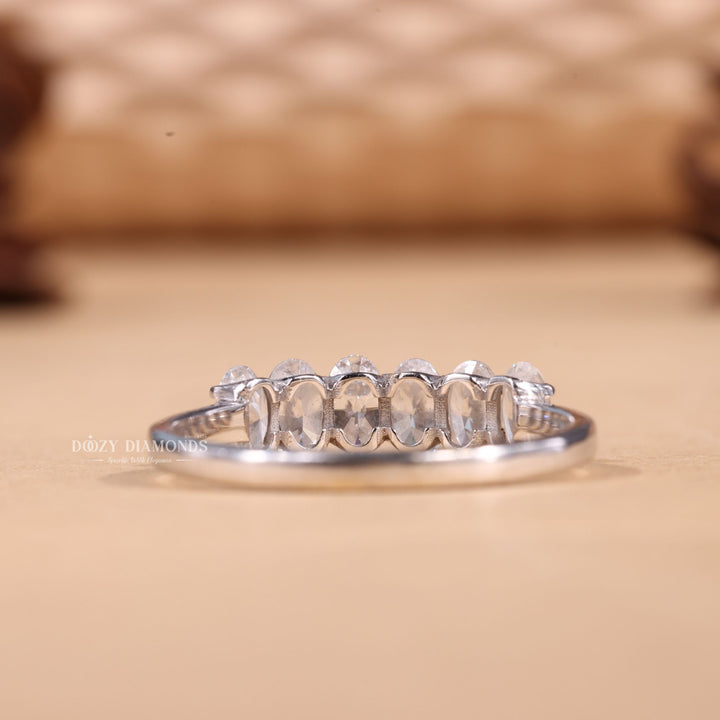 Oval Cut Lab Grown Diamond EF/VVS Six Stone Wedding Band