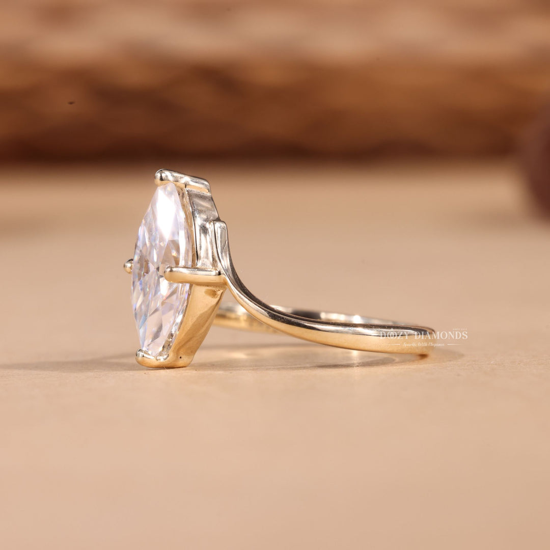 2.0CT-3.0CT Marquise Cut E/VS1 Lab Grown Diamond Eve Engagement Ring