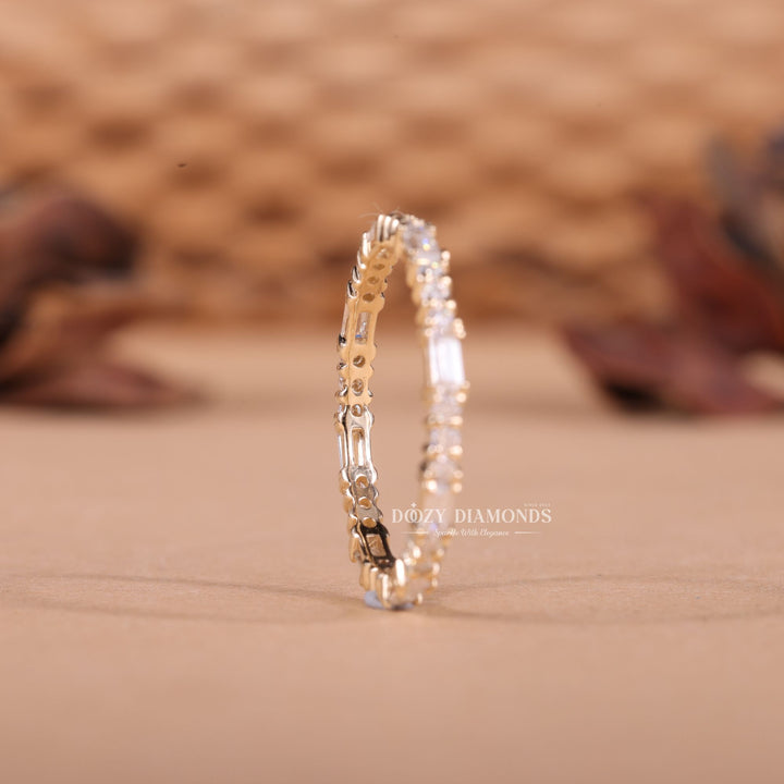 Round & Baguette Lab Grown Diamond EF/VVS Eternity Wedding Band