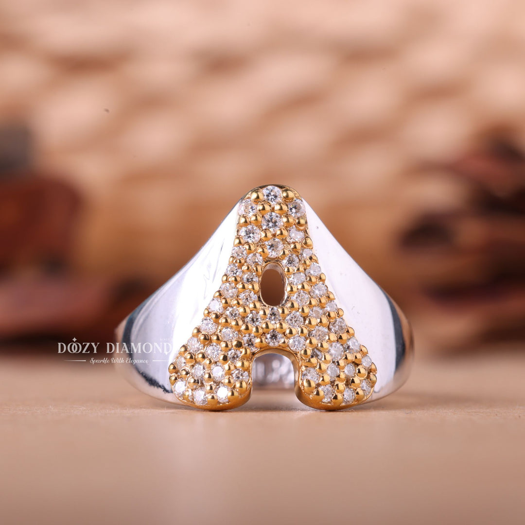 'A' Latter Round Cut Lab Grown E/VS2 Engagement Ring for Her