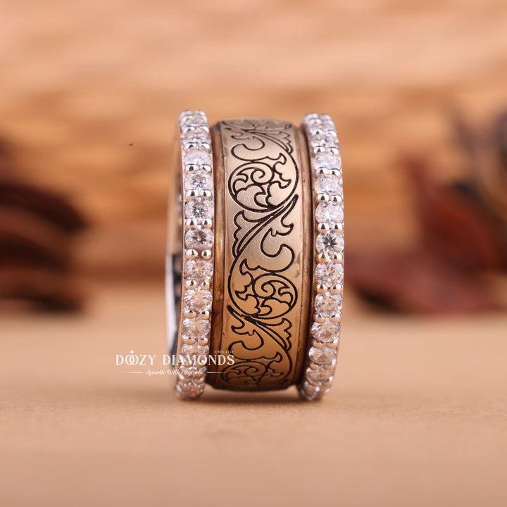 Round Cut Lab Grown E/VS2 Vintage Milgrain Engagement Ring