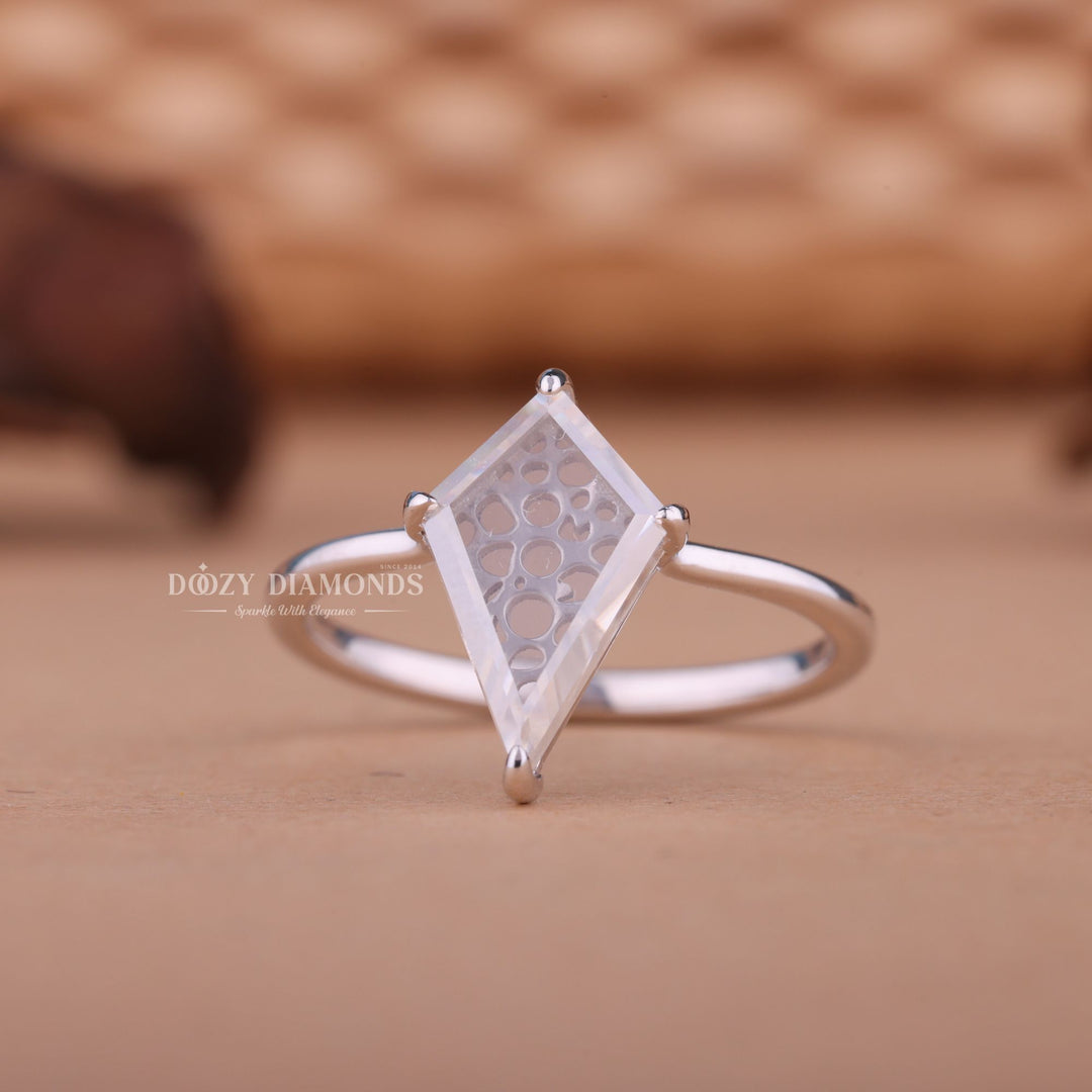 1.0CT-2.0CT Kite Shape F/VS1 Lab Created Antique Style Art Deco Engagement Ring