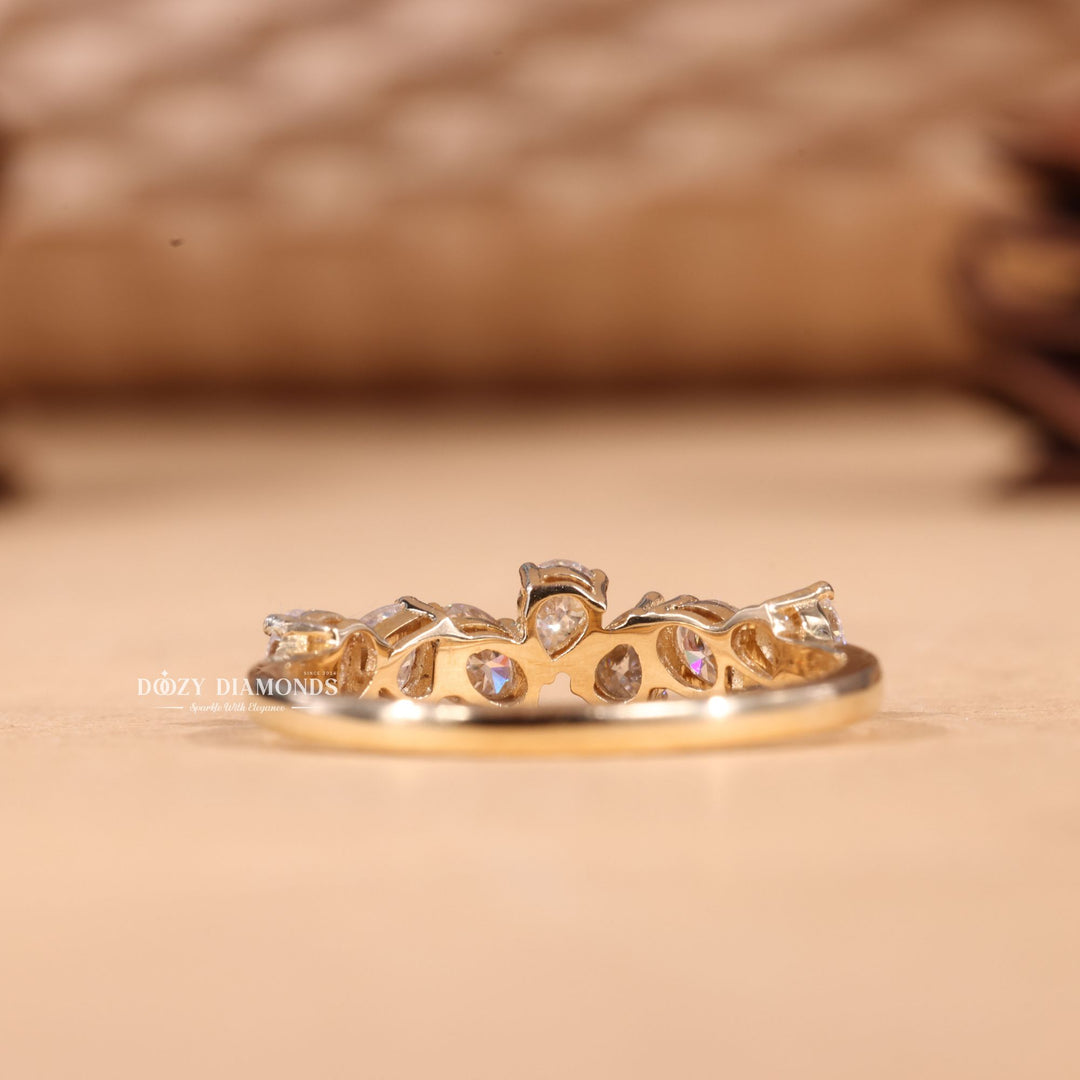 Oval & Pear Cut Lab Grown Diamond EF/VVS Cluster Wedding Band
