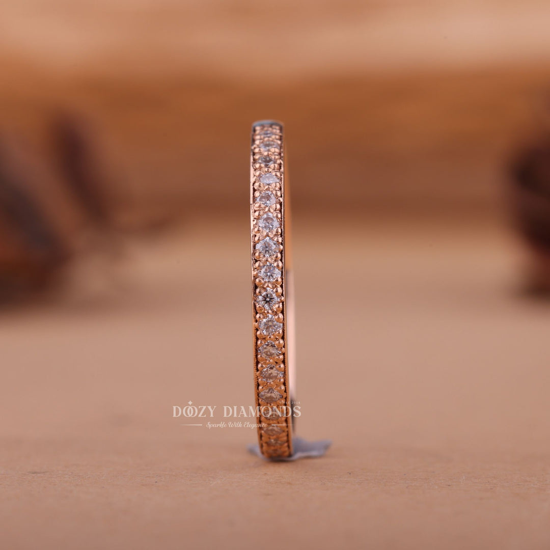 Round EF/VVS Diamond Lab Grown Half Eternity Wedding Band