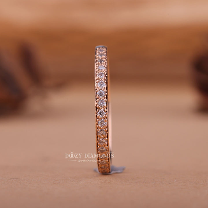 Round EF/VVS Diamond Lab Grown Half Eternity Wedding Band