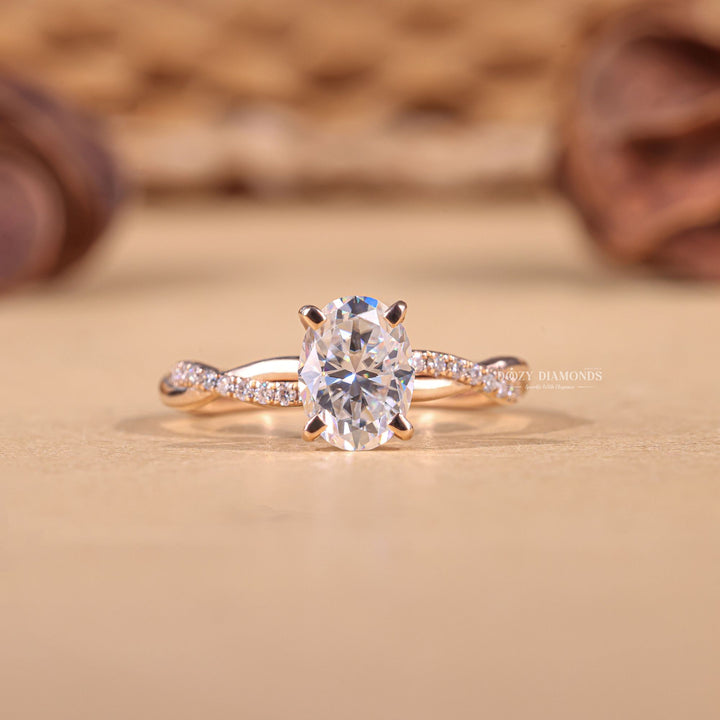 1.0CT - 2.0CT Oval Cut F/VS1 Lab Grown Infinity Diamond Engagement Ring - Doozy Diamonds
