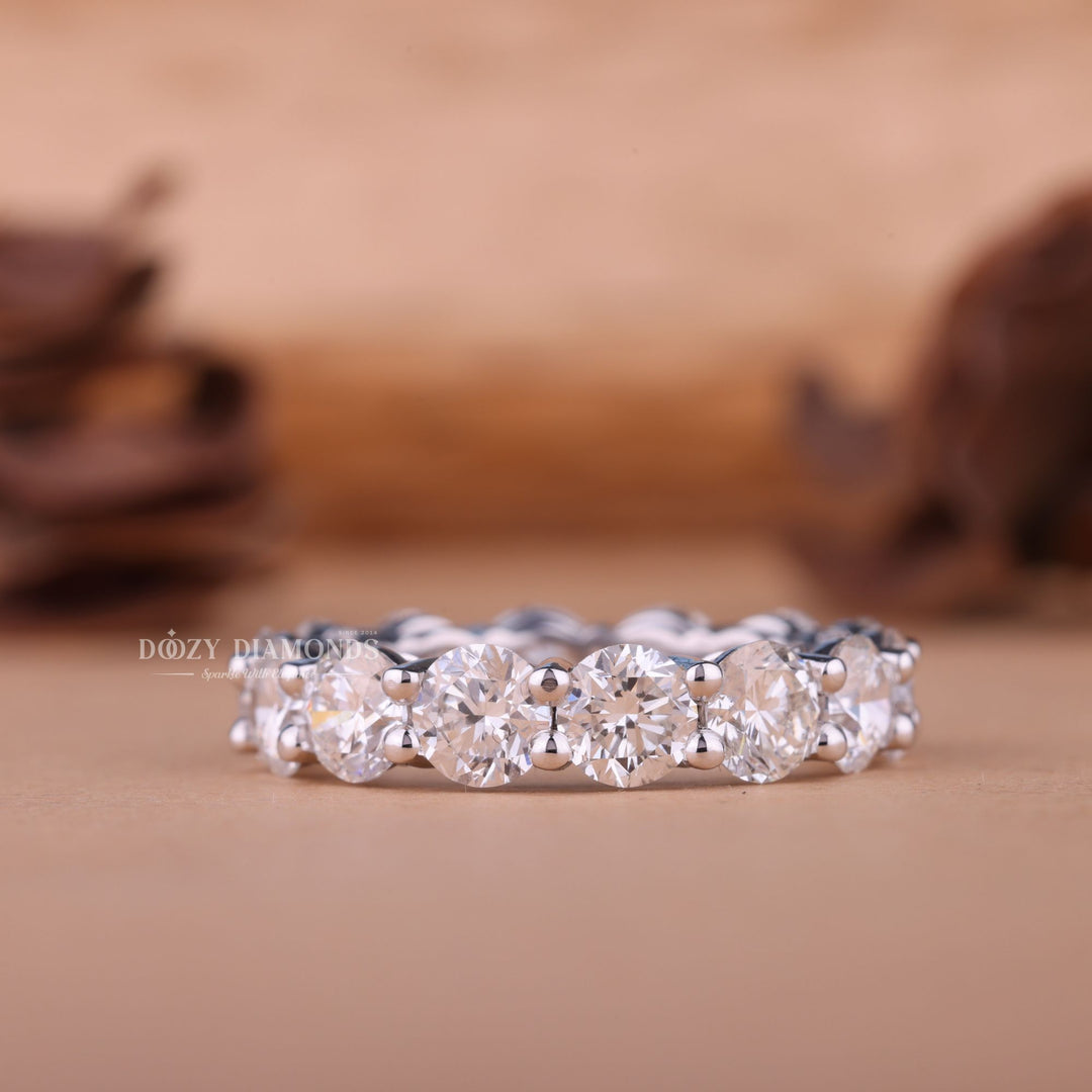 Round EF/VVS Diamond Lab Grown Full Eternity Wedding Band for Women