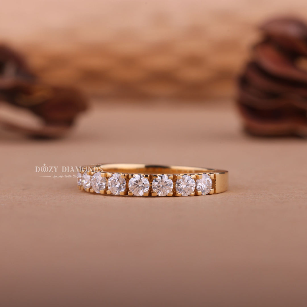 2.50mm Round EF/VVS Diamond Lab Grown Half Eternity Wedding Band