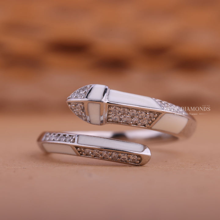 Round Diamond CVD EF/VVS Unique Open Cuff Wedding Band
