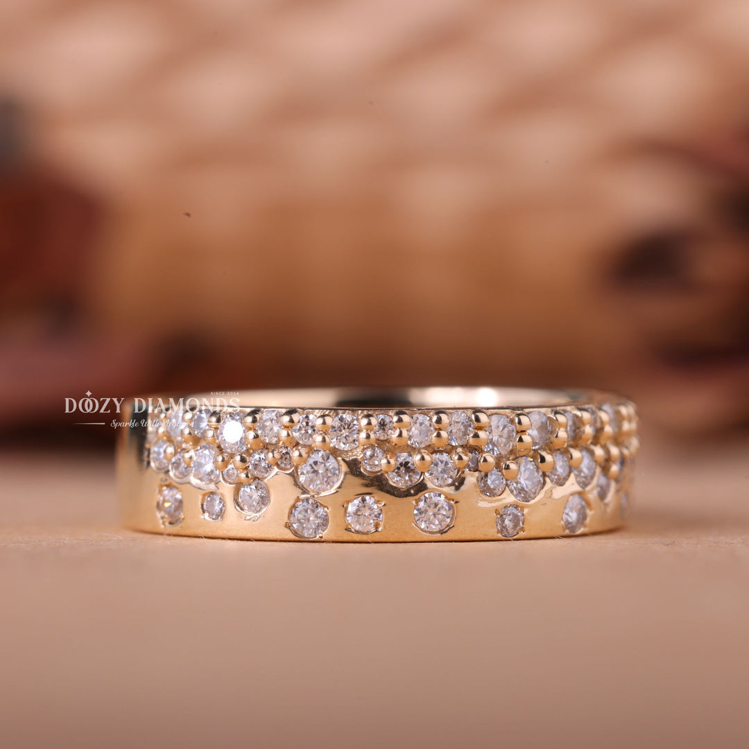 Round EF/VVS Diamond Lab Grown Flush Setting Wedding Band