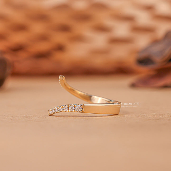 Round Cut Lab Grown Diamond EF/VVS Open Wedding Band - Doozy Diamonds