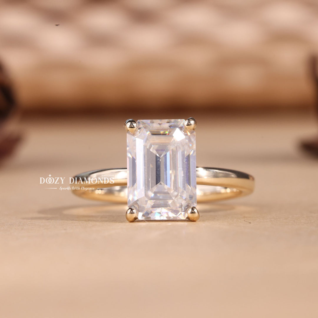 2.0CT-3.0CT Emerald E/VS2 Lab Grown Diamond Solitaire Engagement Ring