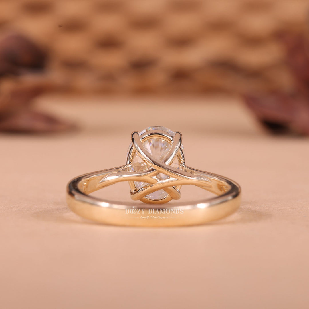 2.0CT-3.0CT Oval F/VS1 Lab Grown Diamond Solitaire Engagement Ring