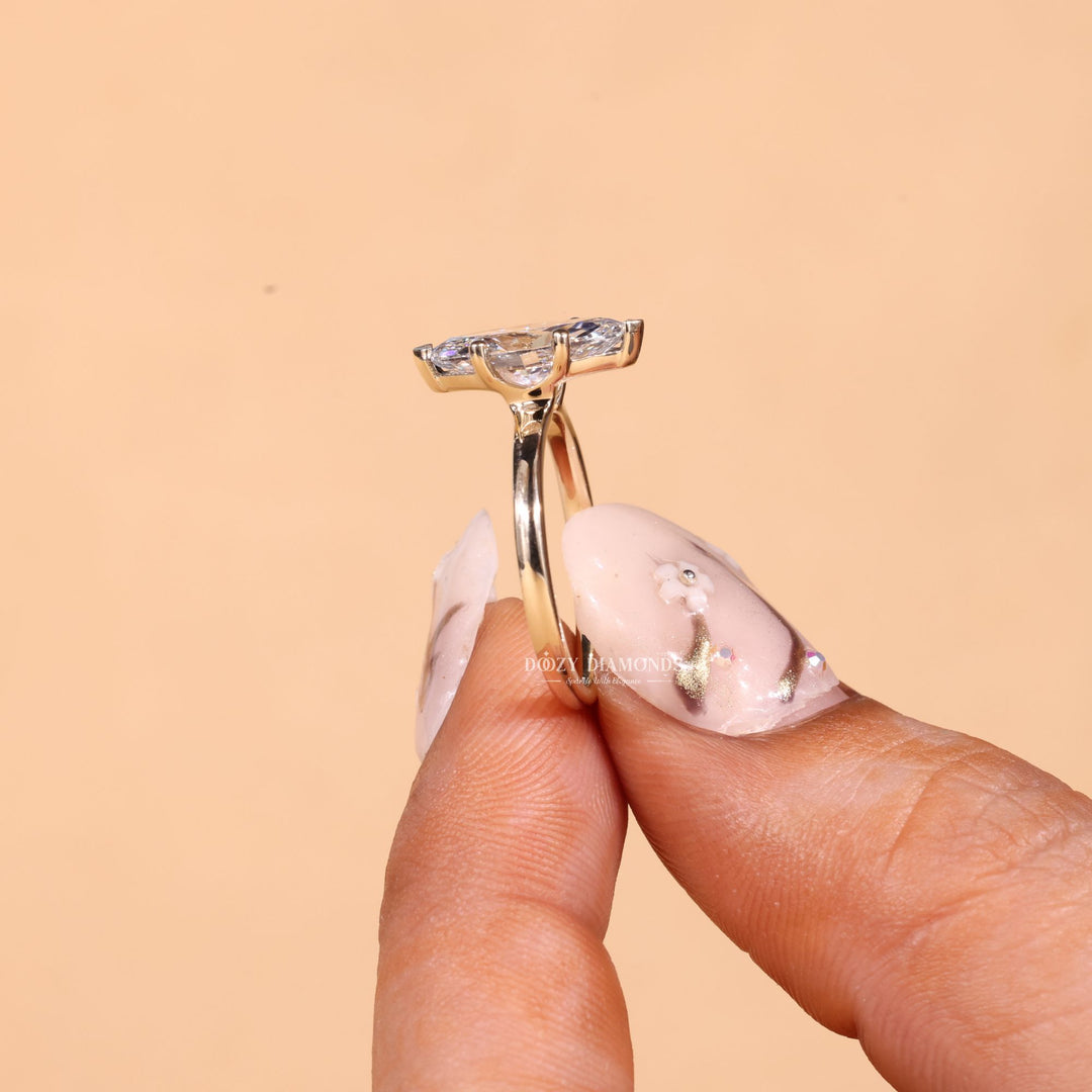 2.0CT-3.0CT Marquise Cut F/VS2 Lab Grown Diamond Solitaire Engagement Ring