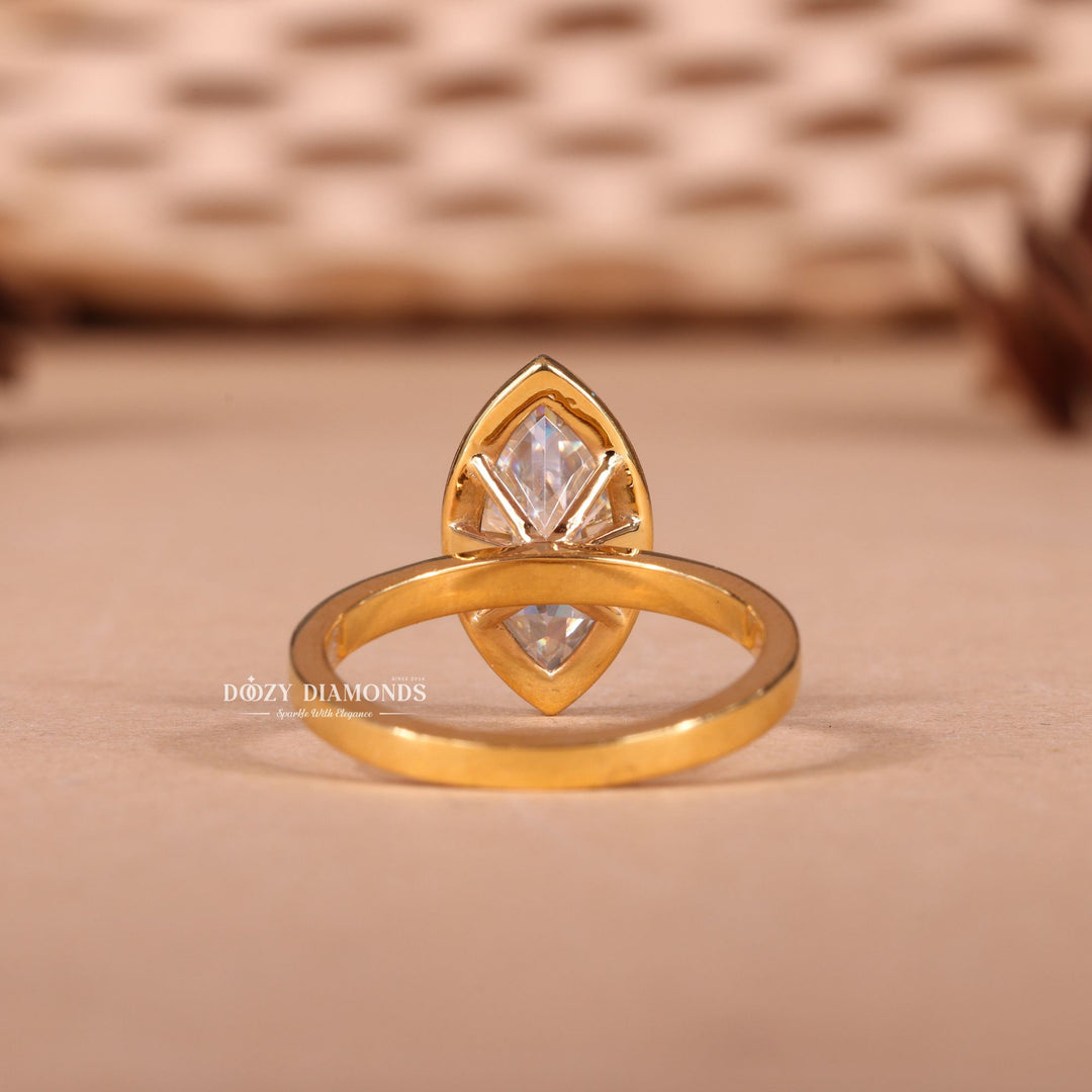 2.0CT-3.0CT Bezel Set Marquise E/VS1 Lab Grown Diamond Engagement Ring