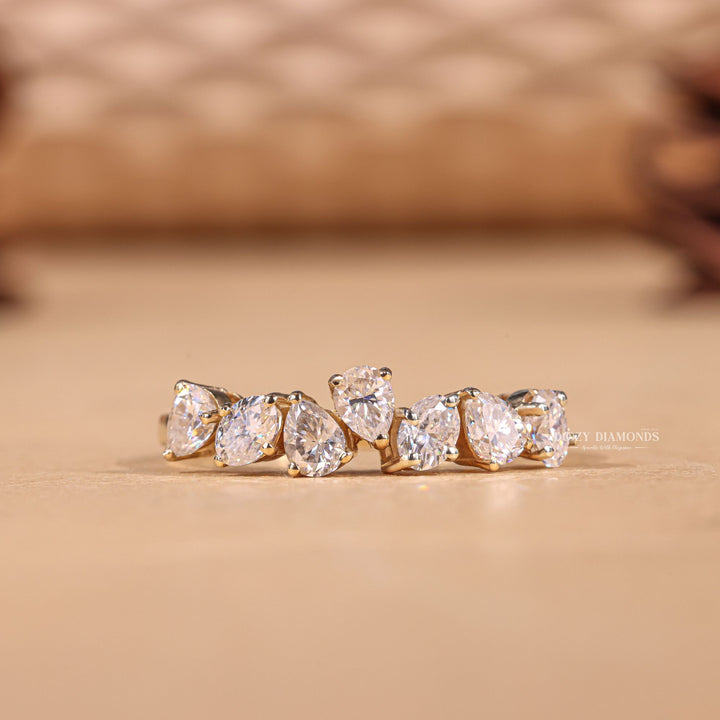 Oval & Pear Cut Lab Grown Diamond EF/VVS Cluster Wedding Band