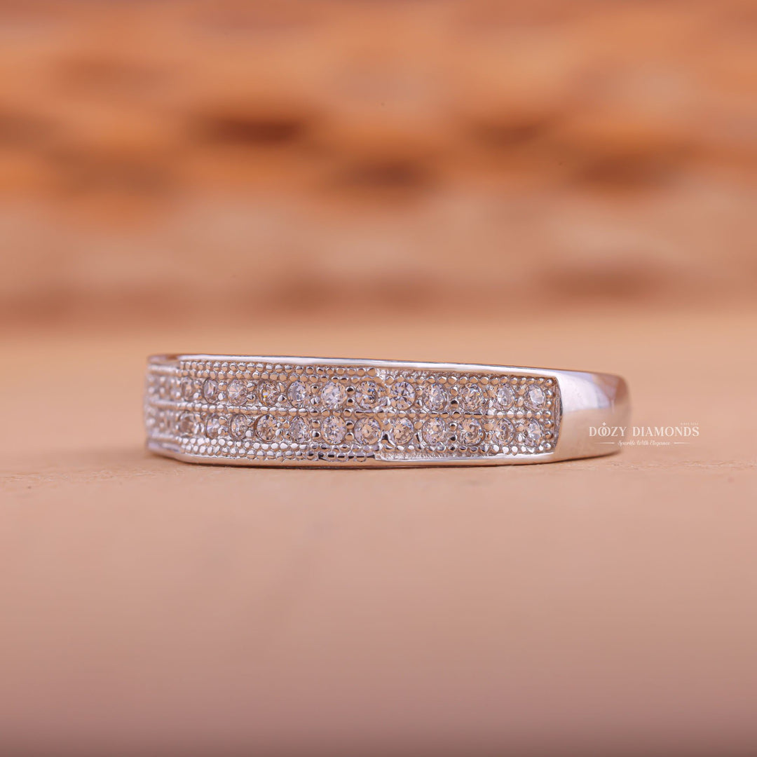 Bezel-set diamond wedding band, Shared prong diamond wedding band, Half-eternity diamond wedding band, Full-eternity diamond wedding band, Unique diamond wedding band,