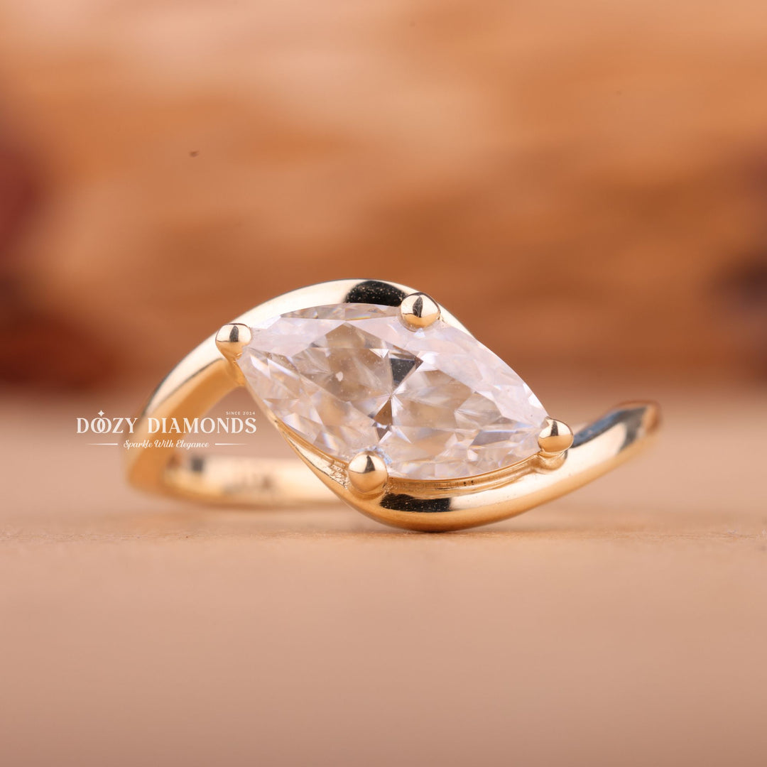 2.50CT-3.50CT Marquise E/VS1 Lab Created Diamond East West Engagement Ring