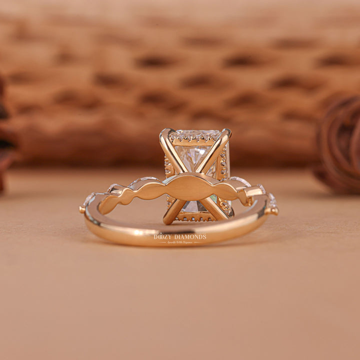 3.0CT Radiant Cut EF/VS2 Lab Grown Diamond Hidden halo Engagement Ring