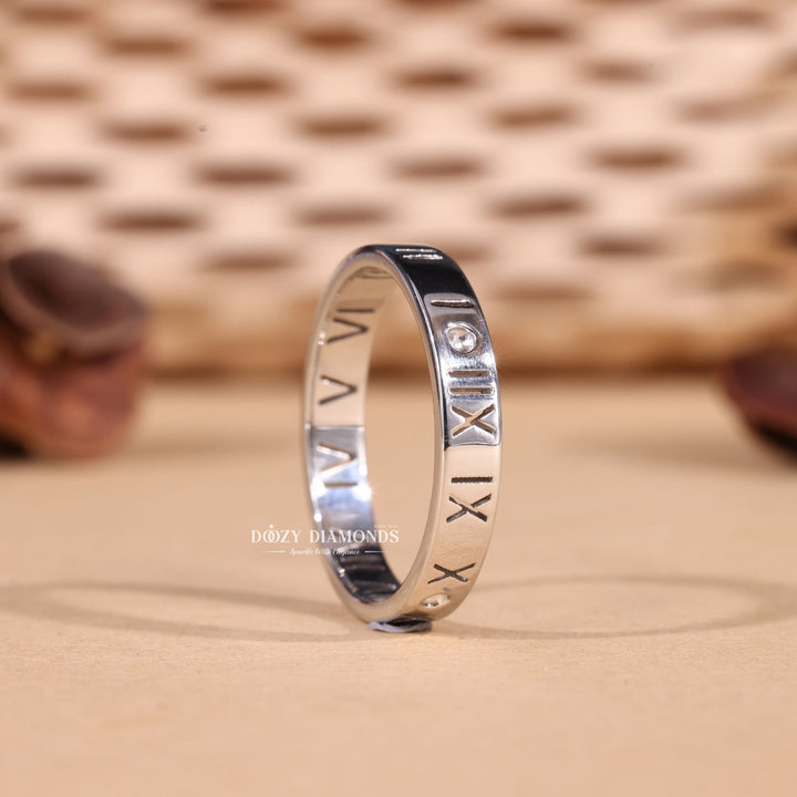 14K Solid White Gold Wedding Band for Anniversary Gift