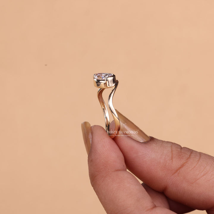 2.0CT-3.0CT Bezel Set Marquise F/VS2 Lab Grown Waves Diamond Engagement Ring